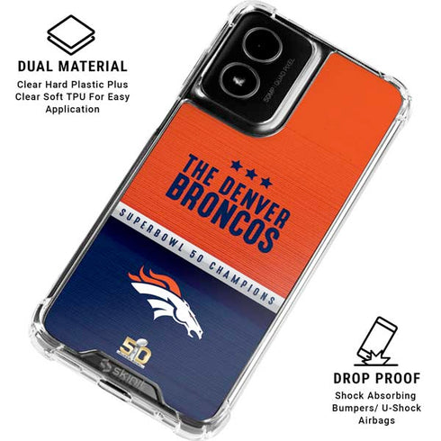 NFL Denver Broncos Super Bowl 50 Champions Moto G Power 5G (2024) Clear Case