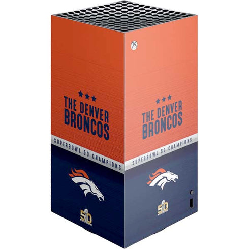 NFL Denver Broncos Super Bowl 50 Champions XBox Series X Digital Edition Console Skin