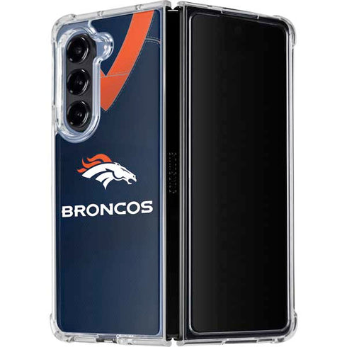 NFL Denver Broncos Team Jersey Galaxy Z Fold5 5G Clear Case