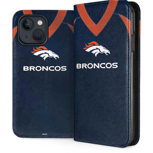NFL Denver Broncos Team Jersey iPhone 15 Plus Folio Case