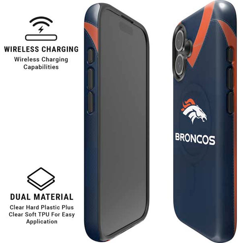 NFL Denver Broncos Team Jersey iPhone 16 Plus Magsafe Impact Case