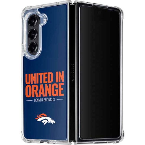 NFL Denver Broncos Team Motto Galaxy Z Fold5 5G Clear Case