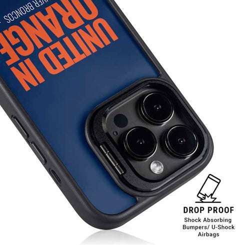 NFL Denver Broncos Team Motto iPhone 14 Pro Max Kickstand Case