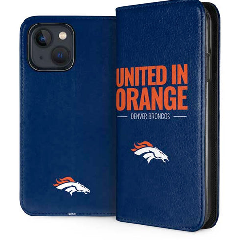 NFL Denver Broncos Team Motto iPhone 15 Plus Folio Case