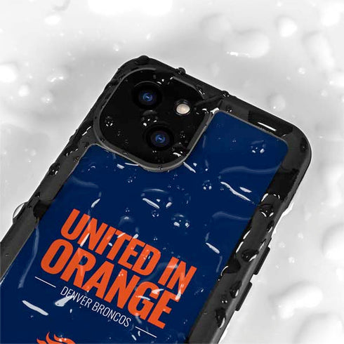 NFL Denver Broncos Team Motto iPhone 15 Plus Waterproof Case