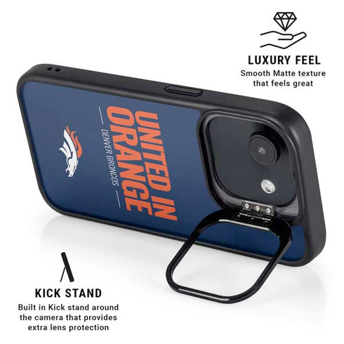 NFL Denver Broncos Team Motto iPhone 16e Kickstand Case
