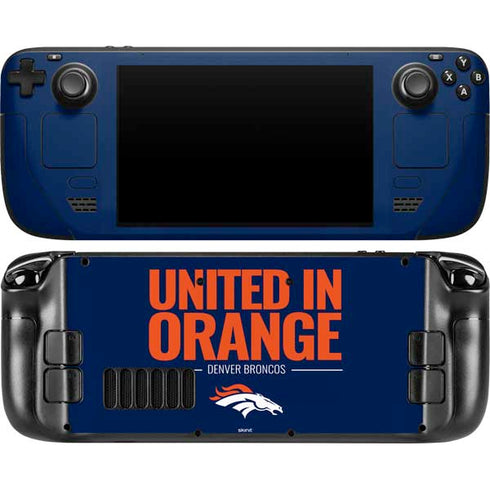 NFL Denver Broncos Team Motto Steam Deck Handheld Gaming Computer OLED Skin