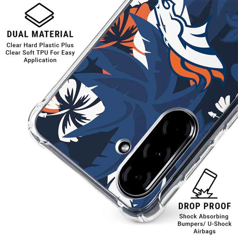 NFL Denver Broncos Tropical Print Galaxy A36 5G Clear Case