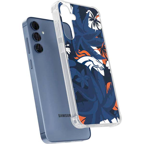 NFL Denver Broncos Tropical Print Galaxy A55 5G Clear Case