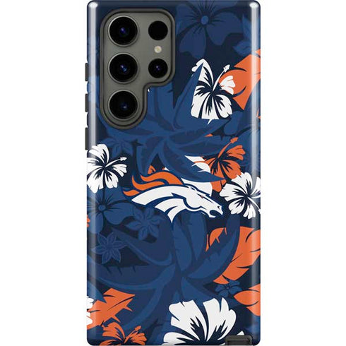 NFL Denver Broncos Tropical Print Galaxy S23 Ultra Pro Case