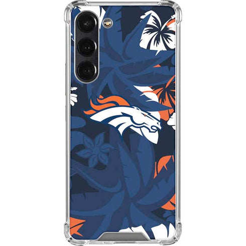 NFL Denver Broncos Tropical Print Galaxy S24 FE Clear Case