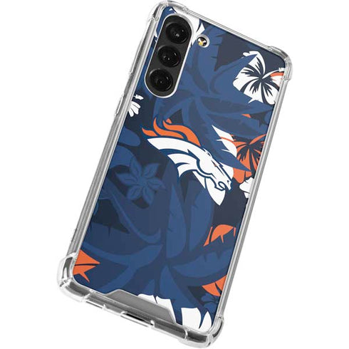 NFL Denver Broncos Tropical Print Galaxy S24 FE Clear Case