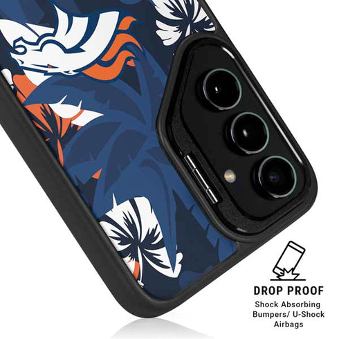 NFL Denver Broncos Tropical Print Galaxy S25 Plus Kickstand Case