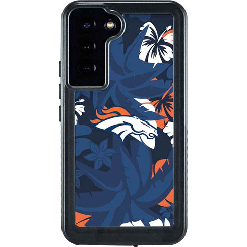 NFL Denver Broncos Tropical Print Galaxy S24 Plus Waterproof Case