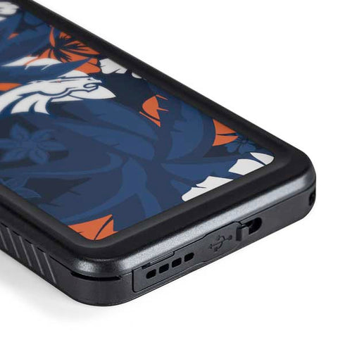NFL Denver Broncos Tropical Print Galaxy S24 Plus Waterproof Case