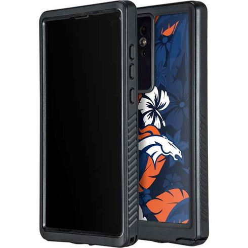 NFL Denver Broncos Tropical Print Galaxy S24 Ultra Waterproof Case