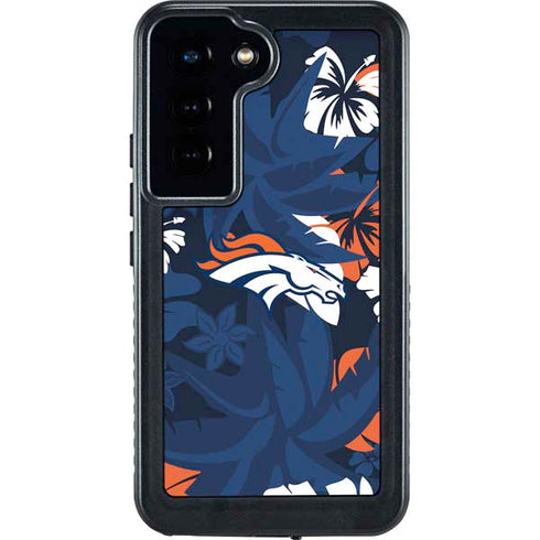 NFL Denver Broncos Tropical Print Galaxy S24 Waterproof Case