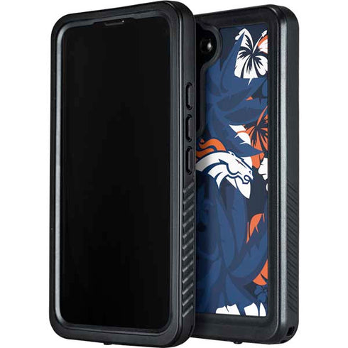 NFL Denver Broncos Tropical Print Galaxy S24 Waterproof Case