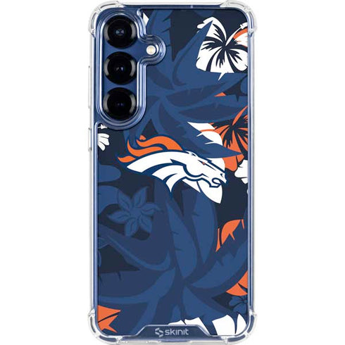 NFL Denver Broncos Tropical Print Galaxy S25 Clear Case