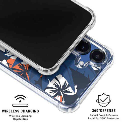 NFL Denver Broncos Tropical Print Galaxy S25 Clear Case