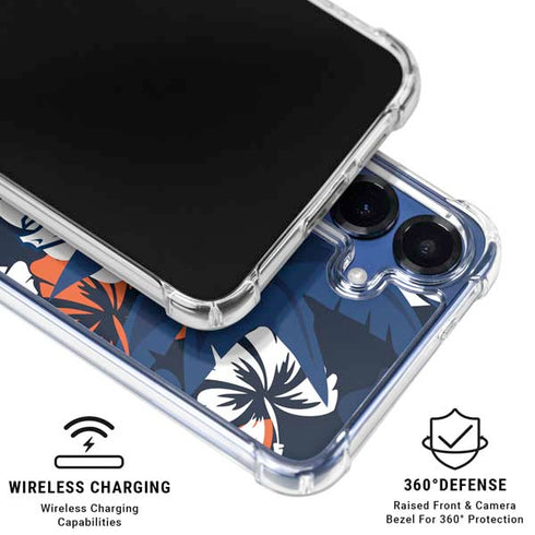 NFL Denver Broncos Tropical Print Galaxy S25 Plus Clear Case