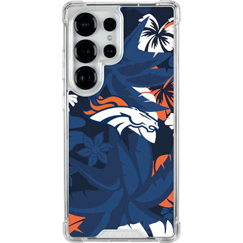 NFL Denver Broncos Tropical Print Galaxy S25 Ultra Clear Case