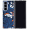 NFL Denver Broncos Tropical Print Galaxy Z Fold5 5G Clear Case
