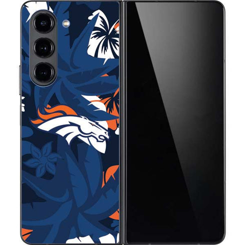 NFL Denver Broncos Tropical Print Galaxy Z Fold5 5G Skin