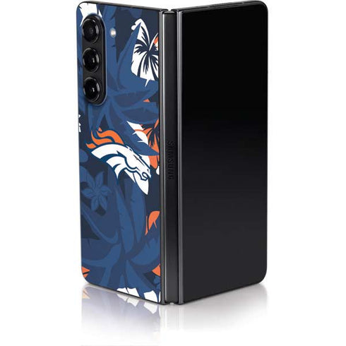 NFL Denver Broncos Tropical Print Galaxy Z Fold5 5G Skin