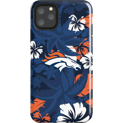 NFL Denver Broncos Tropical Print iPhone Cases