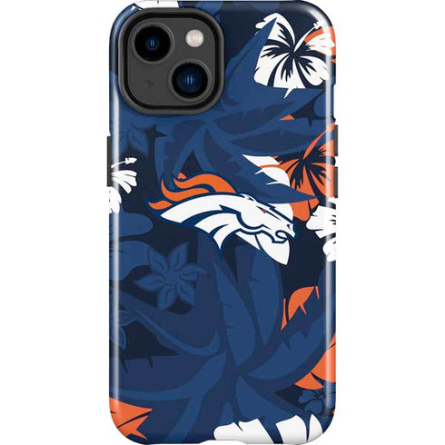 NFL Denver Broncos Tropical Print iPhone 15 Impact Case