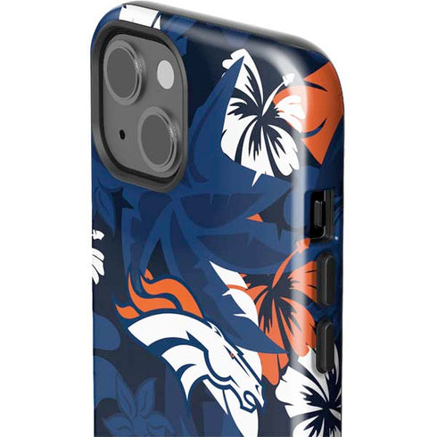 NFL Denver Broncos Tropical Print iPhone 15 Impact Case