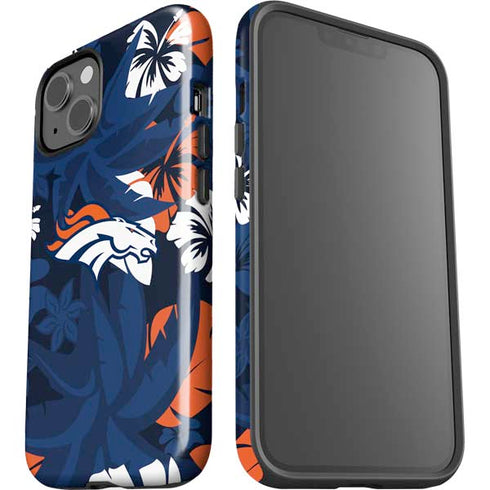 NFL Denver Broncos Tropical Print iPhone 15 Impact Case