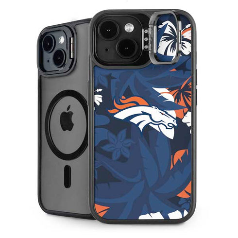 NFL Denver Broncos Tropical Print iPhone 15 Kickstand Case