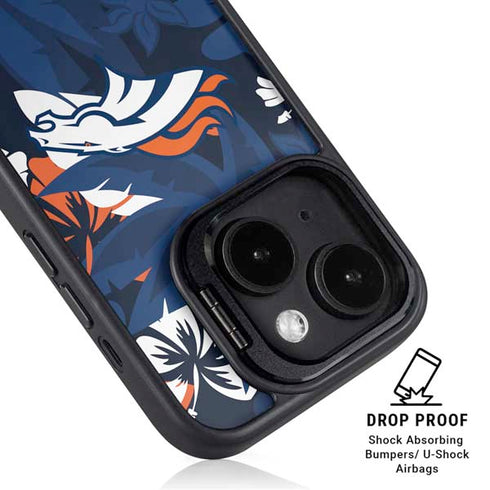 NFL Denver Broncos Tropical Print iPhone 15 Plus Kickstand Case