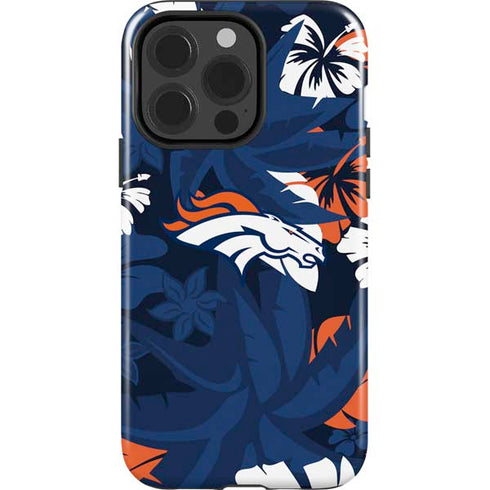 NFL Denver Broncos Tropical Print iPhone 15 Pro Impact Case