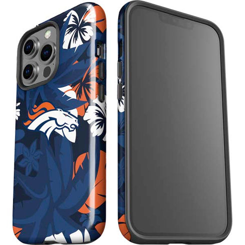 NFL Denver Broncos Tropical Print iPhone 15 Pro Impact Case
