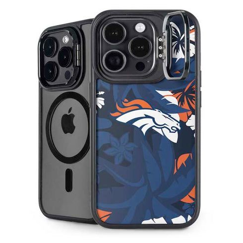 NFL Denver Broncos Tropical Print iPhone 15 Pro Max Kickstand Case