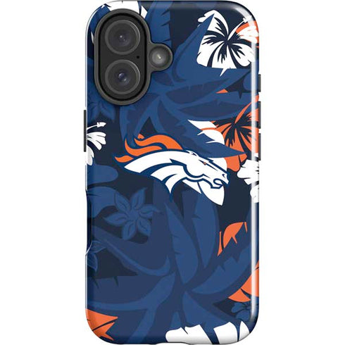 NFL Denver Broncos Tropical Print iPhone 16 Impact Case
