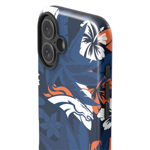 NFL Denver Broncos Tropical Print iPhone 16 Impact Case