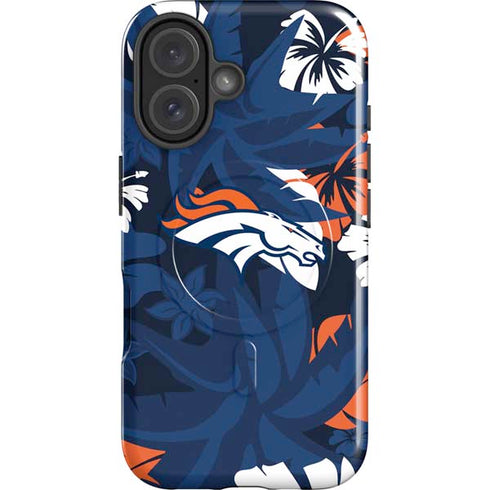 NFL Denver Broncos Tropical Print iPhone 16 Magsafe Impact Case