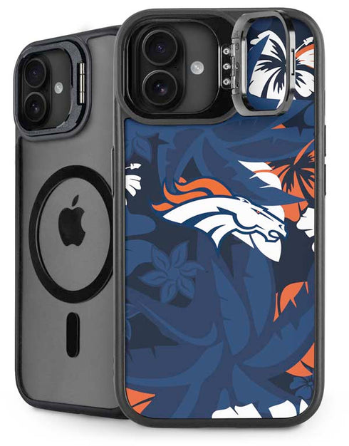 NFL Denver Broncos Tropical Print iPhone 16 Plus Kickstand Case