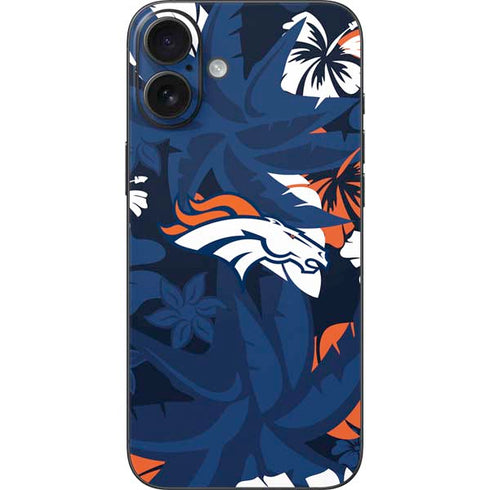 NFL Denver Broncos Tropical Print iPhone 16 Plus Skin