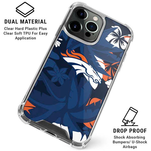 NFL Denver Broncos Tropical Print iPhone 16 Pro Clear Case