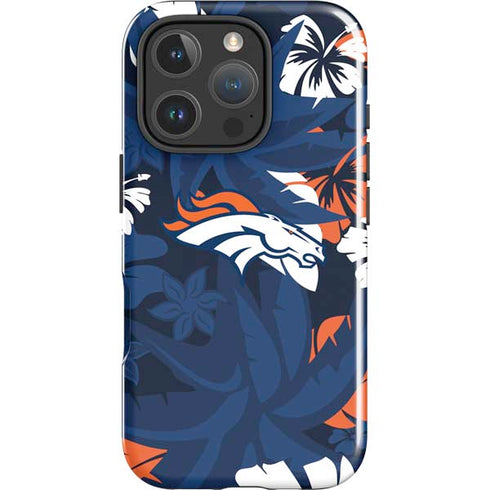NFL Denver Broncos Tropical Print iPhone 16 Pro Impact Case