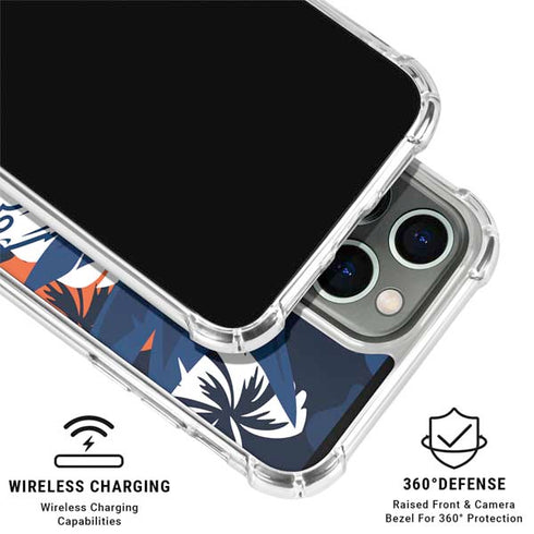 NFL Denver Broncos Tropical Print iPhone 16 Pro Max Clear Case