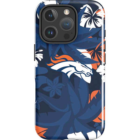 NFL Denver Broncos Tropical Print iPhone 16 Pro Max Impact Case