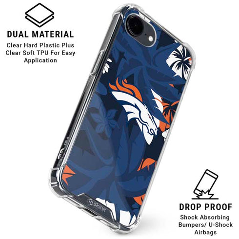 NFL Denver Broncos Tropical Print iPhone 16e Clear Case