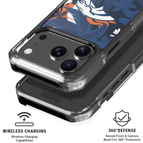 NFL Denver Broncos Tropical Print iPhone 18 Pro Clear Case
