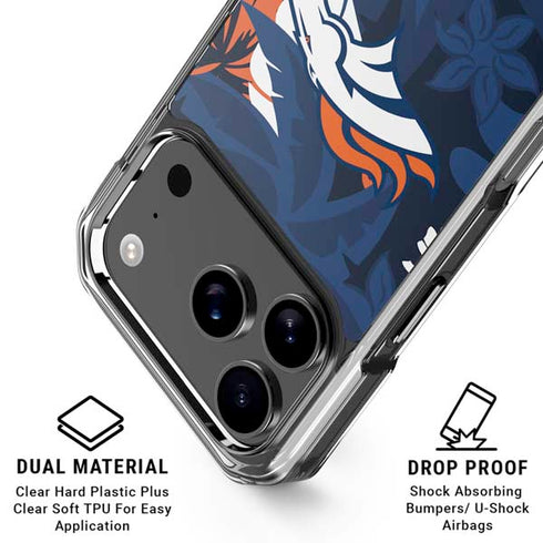 NFL Denver Broncos Tropical Print iPhone 18 Pro Clear Case
